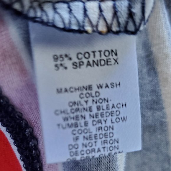 Loft (Medium Dark navy blue with white and gold strips spaghetti strap top) - Picture 5 of 6